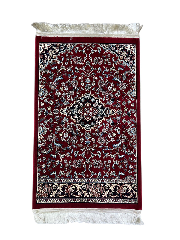 Al Rawdah Prayer Mat Inspired by Al-Masjid Nabawi, Crafted in Madina, Saudi Arabia (RED)