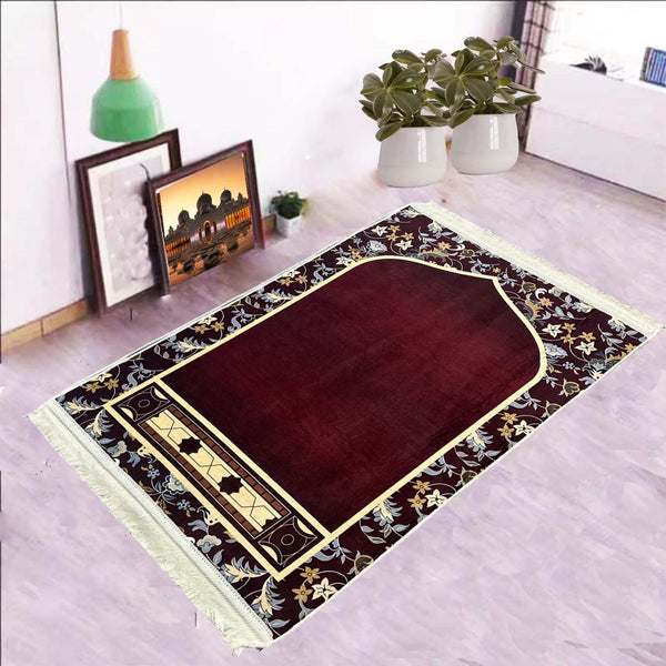 Luxurious Carpet Style 3D Prayer Mat Jumbo Size | Imported Janamaz