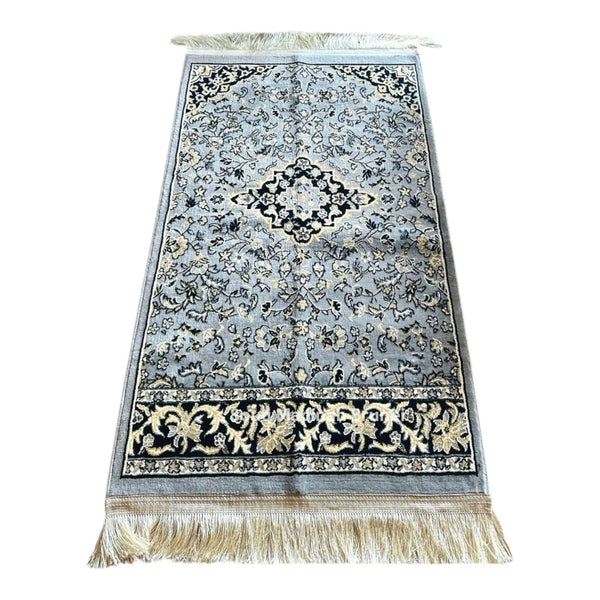 Al Rawdah Prayer Mat Inspired by Al-Masjid Nabawi, Crafted in Madina, Saudi Arabia (Grey)