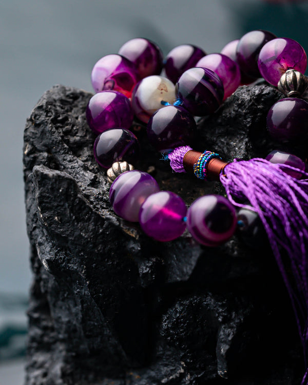 Purple Amethyst Stone Tasbih ( 21 Beads 14mm )