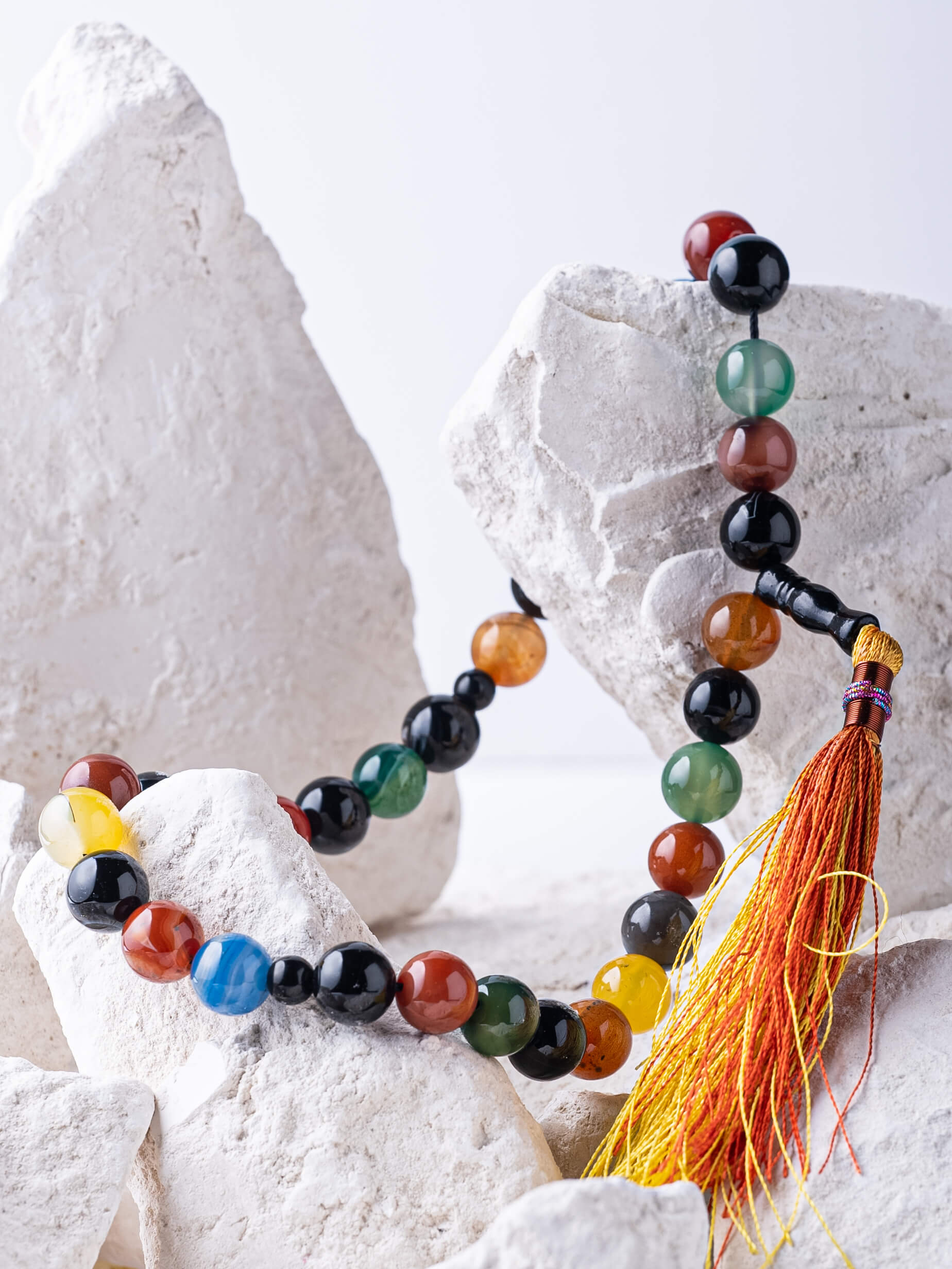 33 Beads Multi Aqeeq Stone Tasbih 14mm Al Sujood 33-beads-multi-aqeeq-stone-tasbih-14mm-al-sujood
