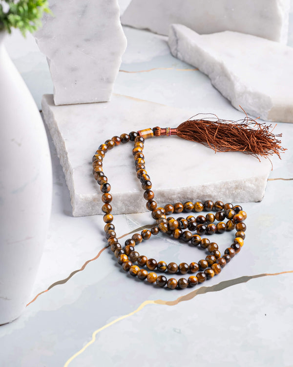 Tiger Agate/Aqeeq Stone 100 Beads 8mm Tasbih