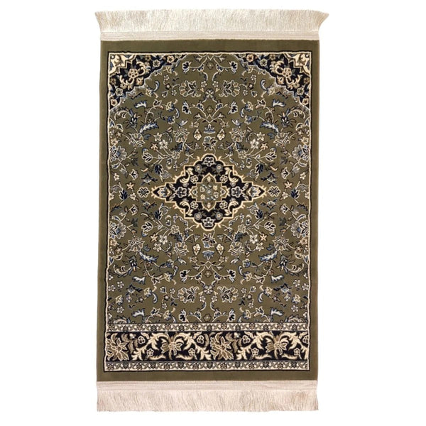 Al Rawdah Prayer Mat Inspired by Al-Masjid Nabawi, Crafted in Madina, Saudi Arabia (GREEN)