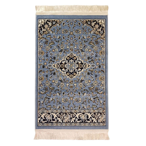 Al Rawdah Prayer Mat Inspired by Al-Masjid Nabawi, Crafted in Madina, Saudi Arabia (BLUE)